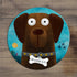 Chocolate Labrador - Personalised Pooch Circular Glass Art Worktop Saver
